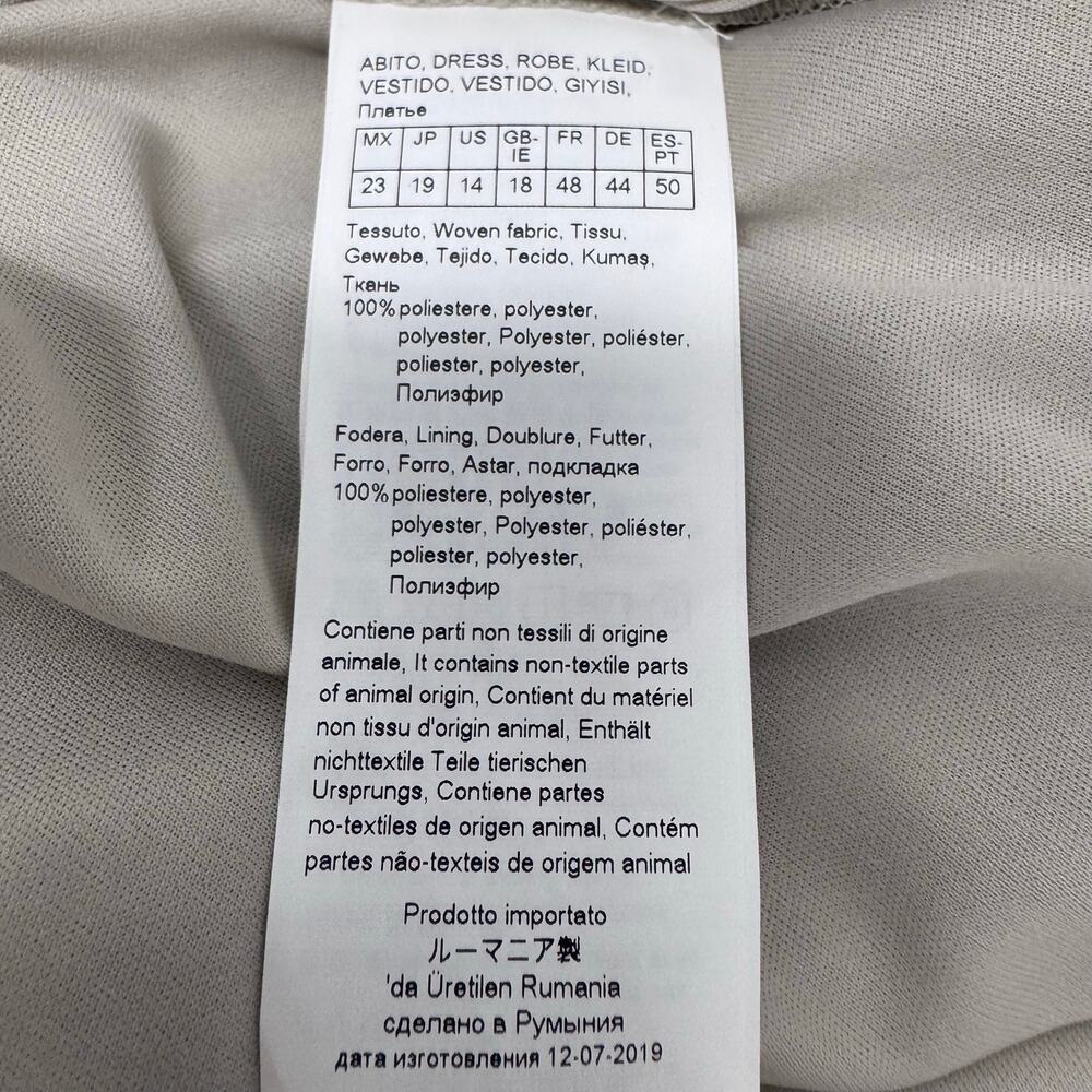 NWT Marina Rinaldi Grey Chiffon Button Down Printed Dress sz 14 Travel Old Money - Picture 11 of 12